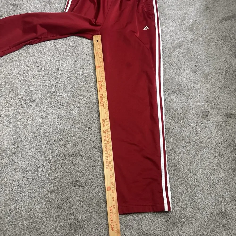 Vintage Adidas Tear Away Pants Mens XL Red White 3 Stripe Track Y2K 2000s